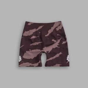 WOLVES FOREVER EVERSON SEAMLESS "HUXLEY" SHORTS IN DARC GARNET NATIVE CAMO